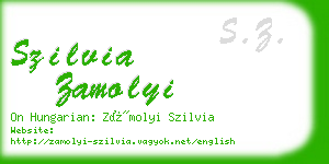 szilvia zamolyi business card